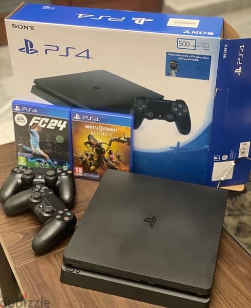 PS4 used 4 months only with joysticks and fifa 24- 300$ 1