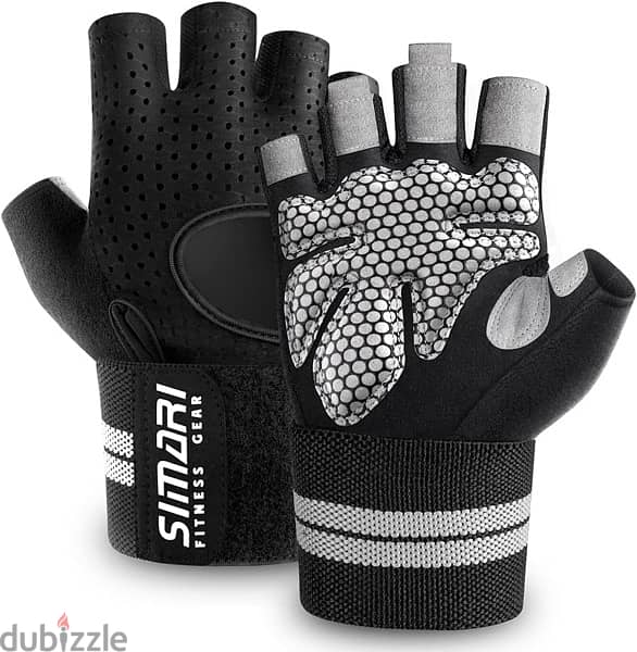Weight lifting gloves with wrist support 1