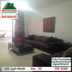 1100$/Cash Month!! Apartment for rent in Mar Mkhayel!!