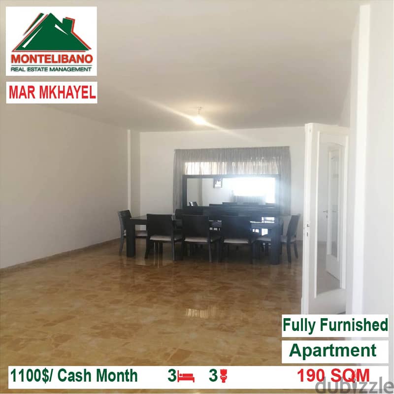1100$/Cash Month!! Apartment for rent in Mar Mkhayel!! 1