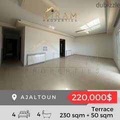 Ajaltoun | 230 sqm + 50 sqm Terrace | 2 Underground Parking