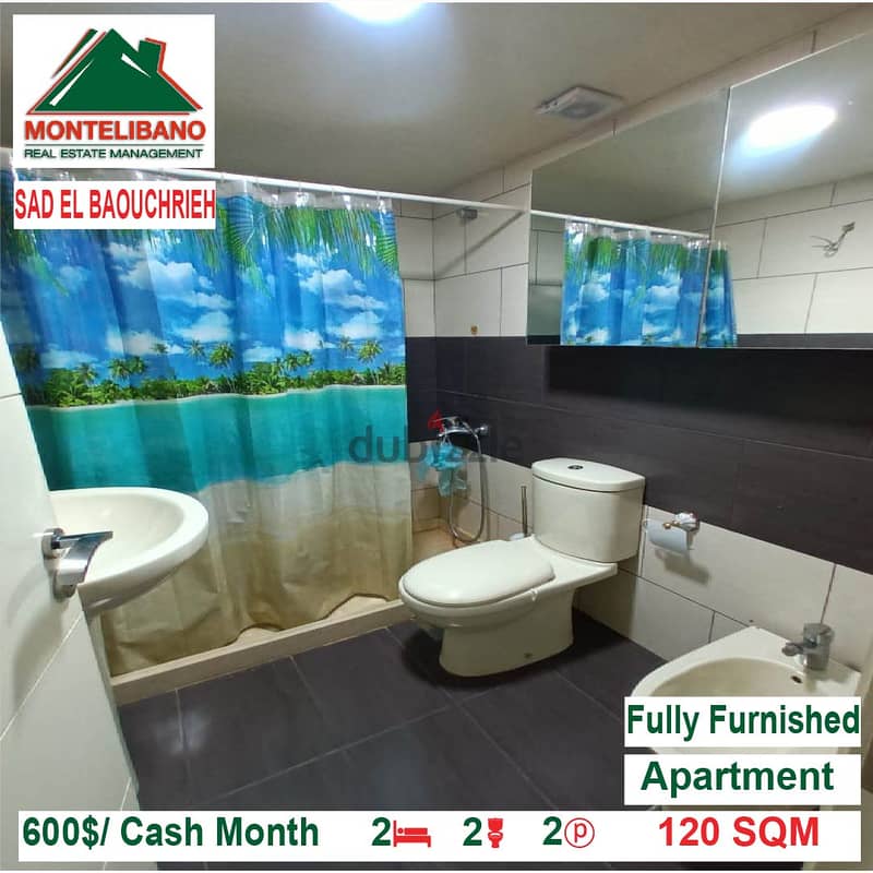 600$/Cash Month!! Apartment for rent in Sad El Baouchrieh!! 4