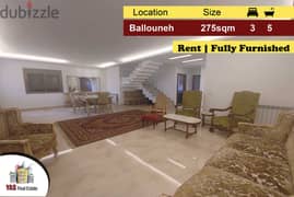 Ballouneh 275m2 | 75m2 Terrace | Rent | Duplex | Furnished | KS |