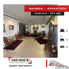 Apartment for sale in Baabda Rihaniyeh 274 sqm ref#ms82132 0