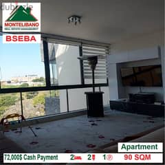 72,000$ Cash Payment!! Apartment for sale in Bseba!!
