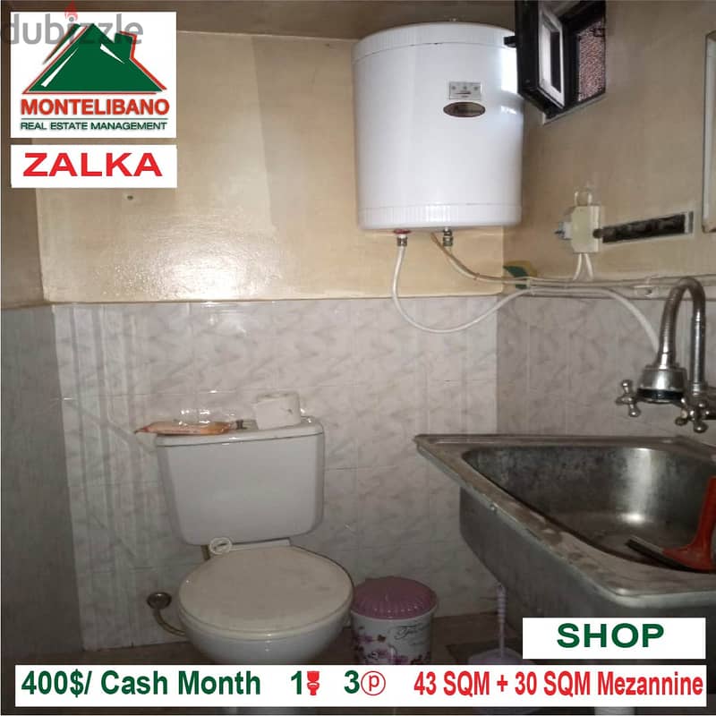 400$/Cash Month!! Shop for rent in Zalka!! 1