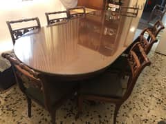 Antique Dining table with 8 chairs