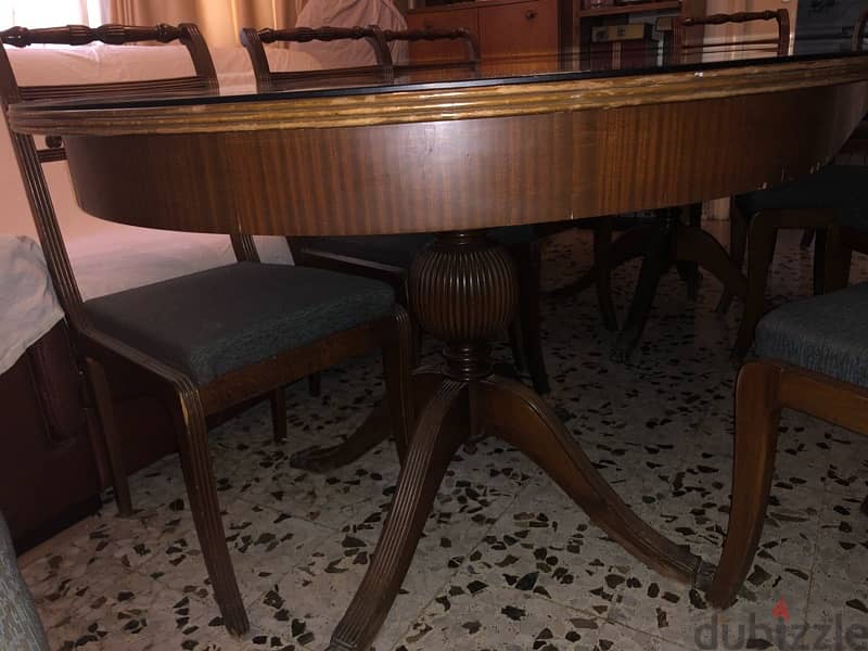 Antique Dining table with 8 chairs 5