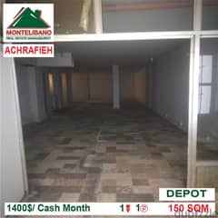 1400$/Cash Month!! Depot for rent in Achrafieh!! 0