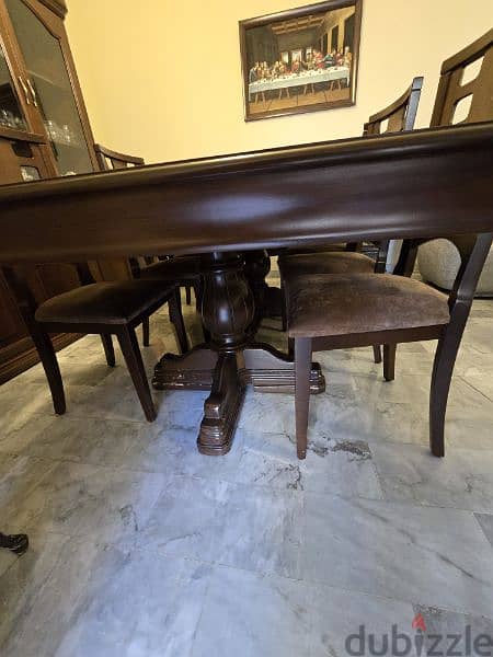 Dinning table for 8 with its Chairs and Vitrine very good quality wood 5