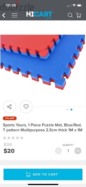 10 puzzle mat blue/red 5