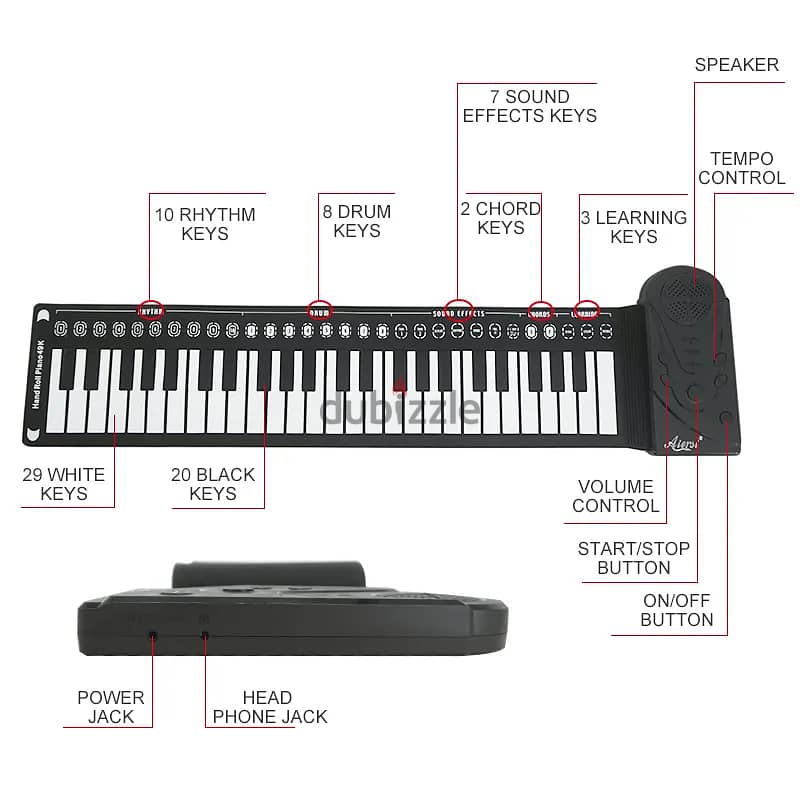 Aiersi RR49D Roll up Piano Keyboard (20% Off) 1