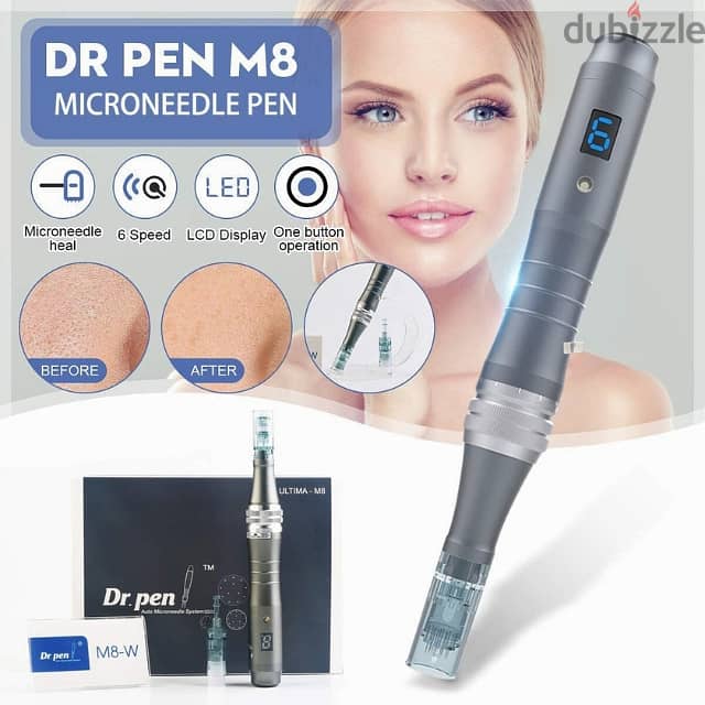 Dr. Pen M8 Microneedling Pen, Cordless with 5 Cartridges 0.25mm 1