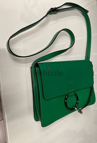 chloe wbag for women,  showlder bag green color 6