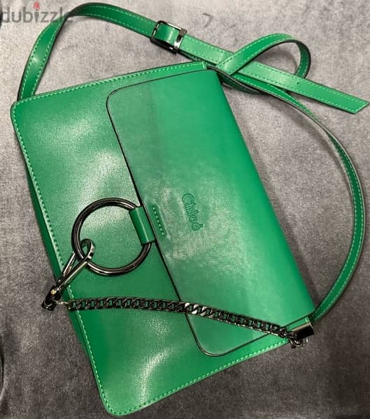 chloe wbag for women,  showlder bag green color 16