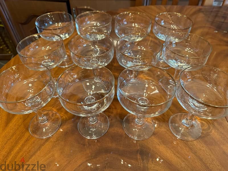 set  12 crystal champagne glasses/ set 12 crys cordial glass/ set 4 0
