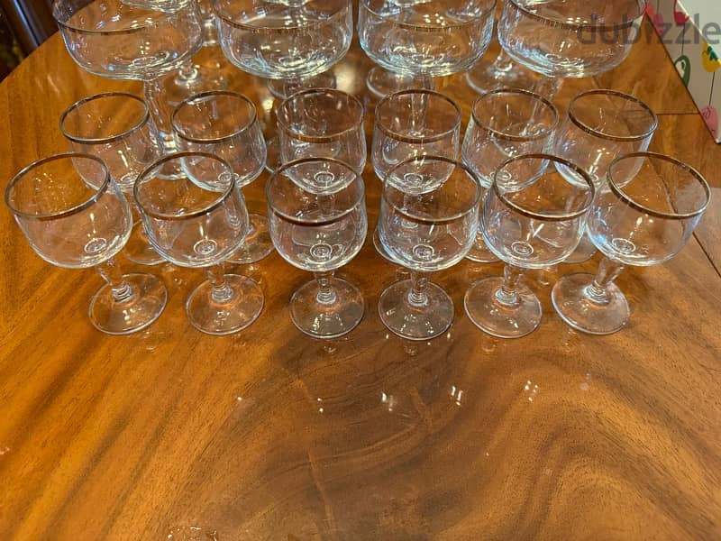 set  12 crystal champagne glasses/ set 12 crys cordial glass/ set 4 1