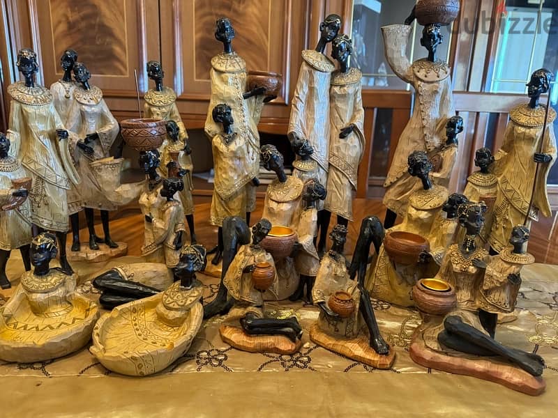 set african statues and sculptures for home (set contains 15) 1