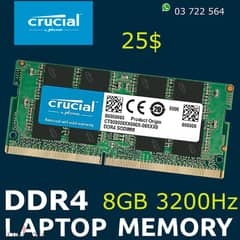 8GB DDR4 3200Mhz laptop RAM crucial
