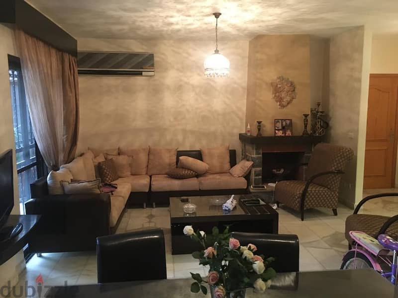 Furnished apartment with garden for sale in Baabdat 7