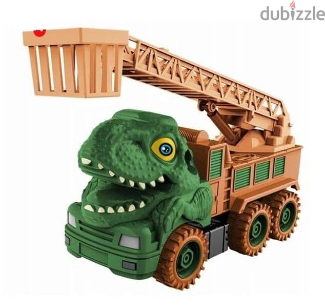 T-rex Car With Crane Basket DIY Puzzle 1