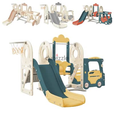 Kids Swing-N-Slide with Bus Play Structure