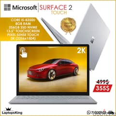 MICROSOFT 13-INCH TOUCH SURFACE-TWO PROCESSOR GEN-8 i5 LAPTOP