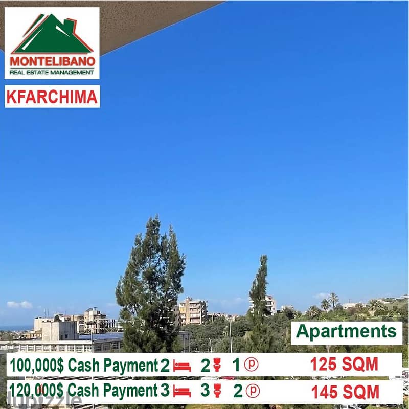 100,000$!! Apartment for sale located in Kfarchima 0