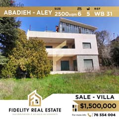 Villa triplex for sale in Aley Abadieh WB31