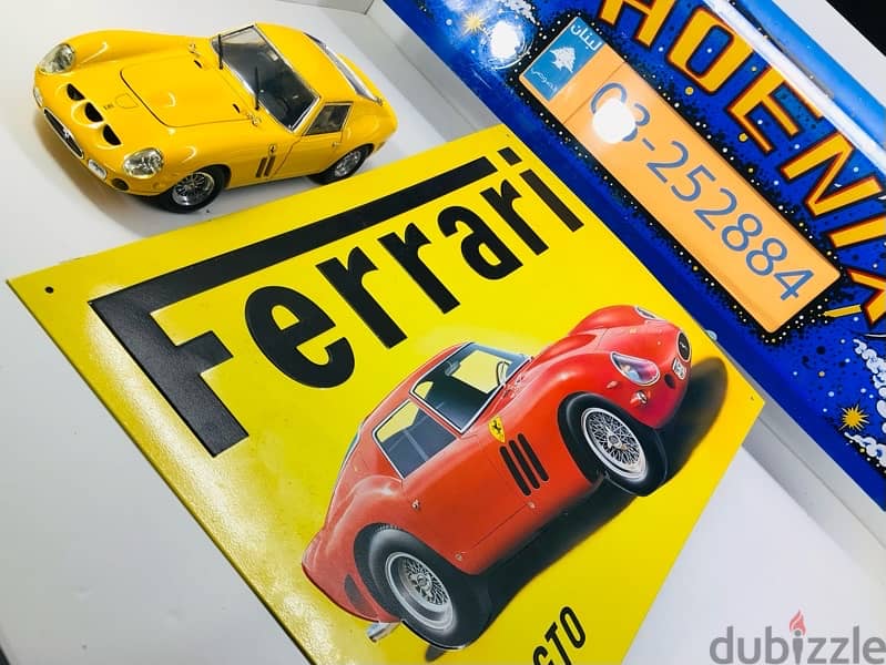 Ferrari 250 GTO licensed EMBOSSED metal Sign 1/18 Diecast not included 2