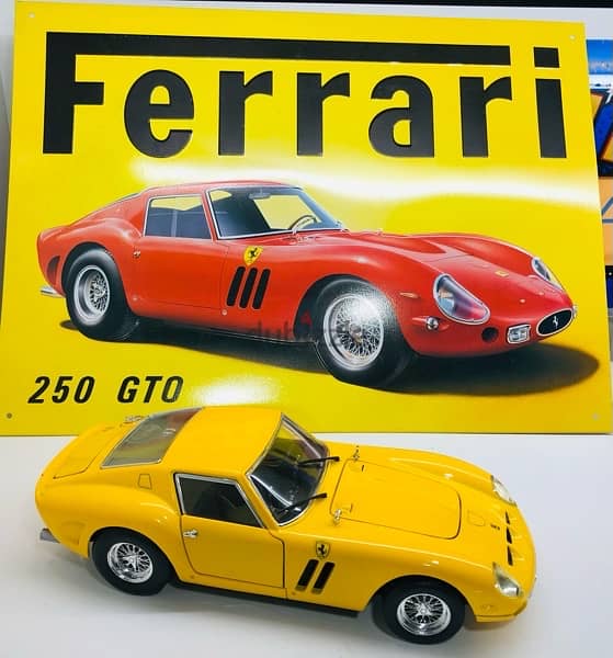 Ferrari 250 GTO licensed EMBOSSED metal Sign 1/18 Diecast not included 3