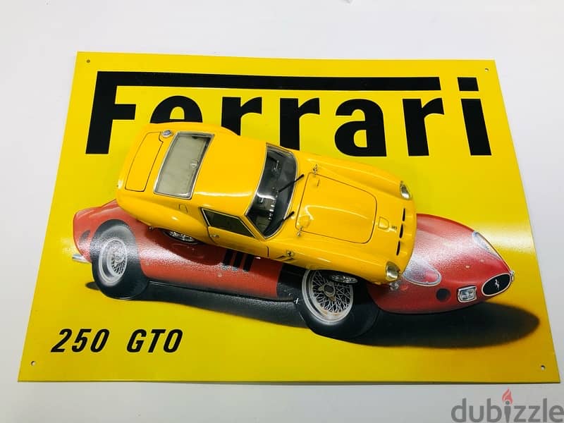 Ferrari 250 GTO licensed EMBOSSED metal Sign 1/18 Diecast not included 5