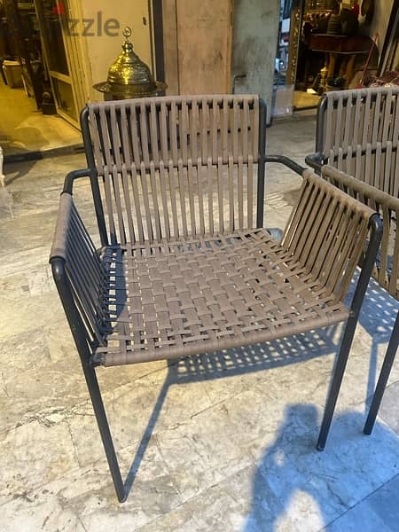 6 chairs kettalكراسي عدد ٦ هيكل حديد و قماش تصميم رائع كرسي مريح حديد 3