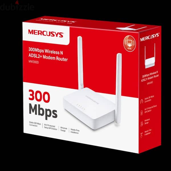 Mercusys 300Mbps Wireless N ADSL2+ Modem Router Ogero 1
