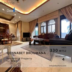 Apartment for rent in Qennabet Broumana | 330 MT2 | 4-Beds | 5-Baths