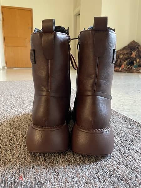 Brown Leather Boots Size 38 5
