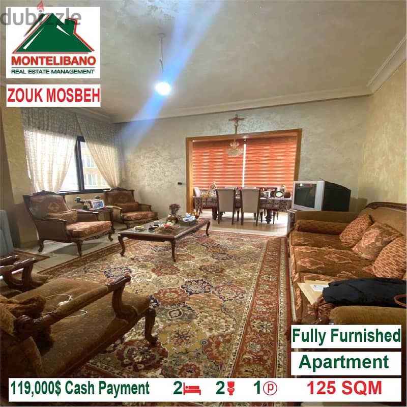 119,000$ Cash Payment!! Apartment for sale in Zouk Mosbeh!! 0