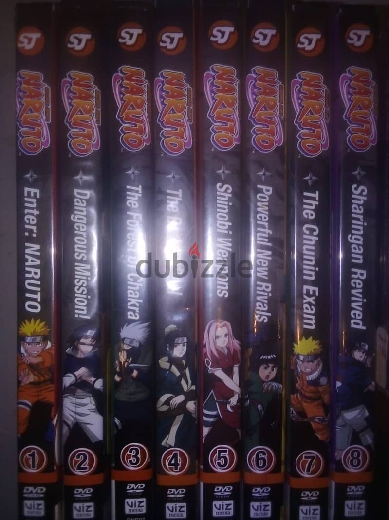Naruto original dvds from 1 to 8 2