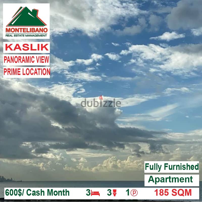 600$/Cash Month!! Apartment for rent in Kaslik!! 0
