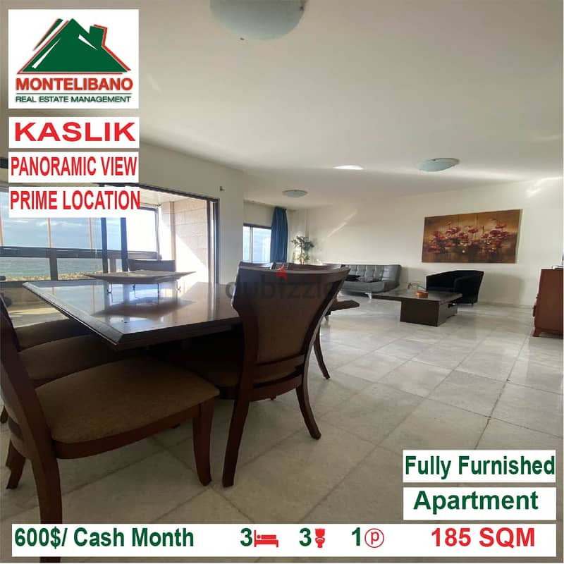 600$/Cash Month!! Apartment for rent in Kaslik!! 2