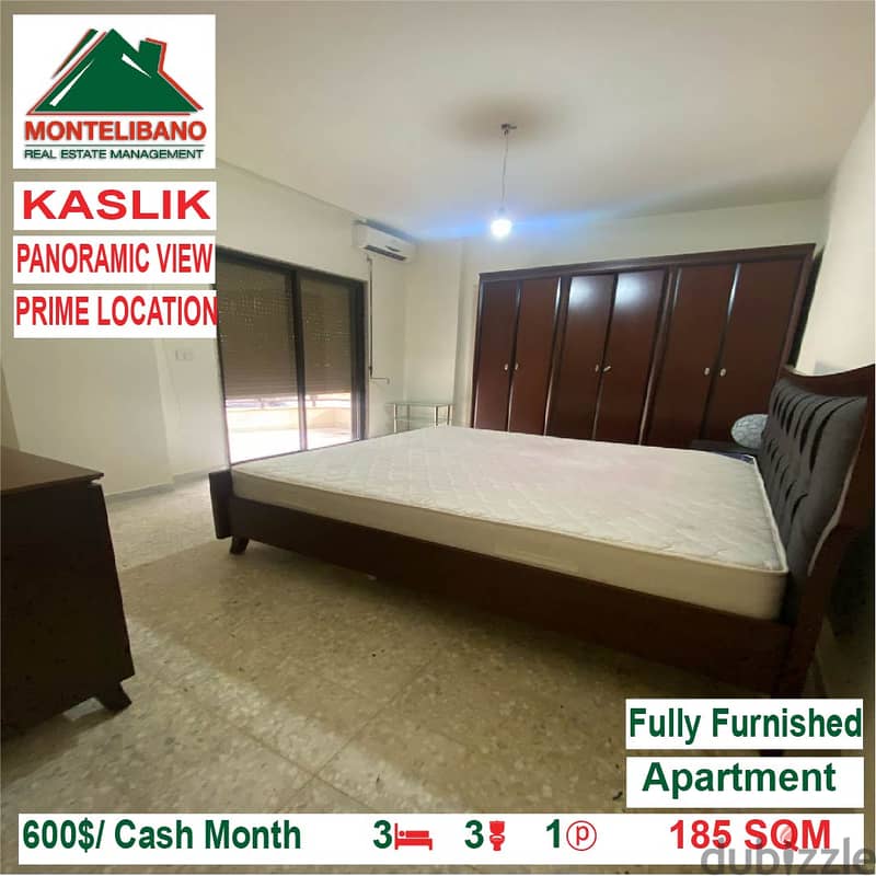 600$/Cash Month!! Apartment for rent in Kaslik!! 3