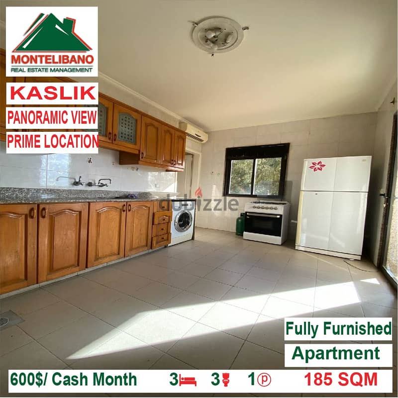 600$/Cash Month!! Apartment for rent in Kaslik!! 4