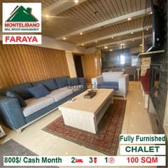 800$/Cash Month!! Chalet for rent in Faraya!!