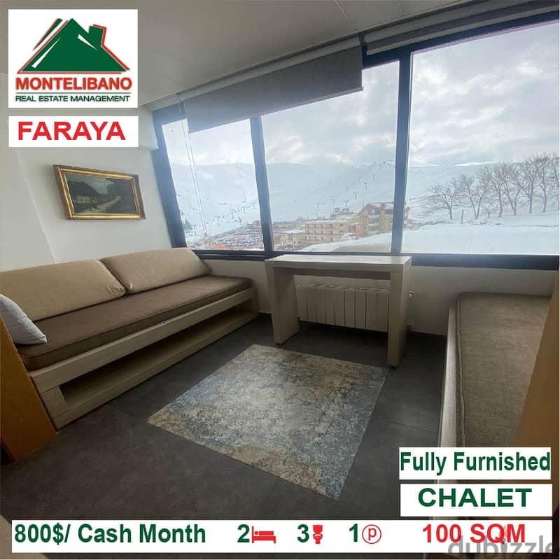 800$/Cash Month!! Chalet for rent in Faraya!! 1