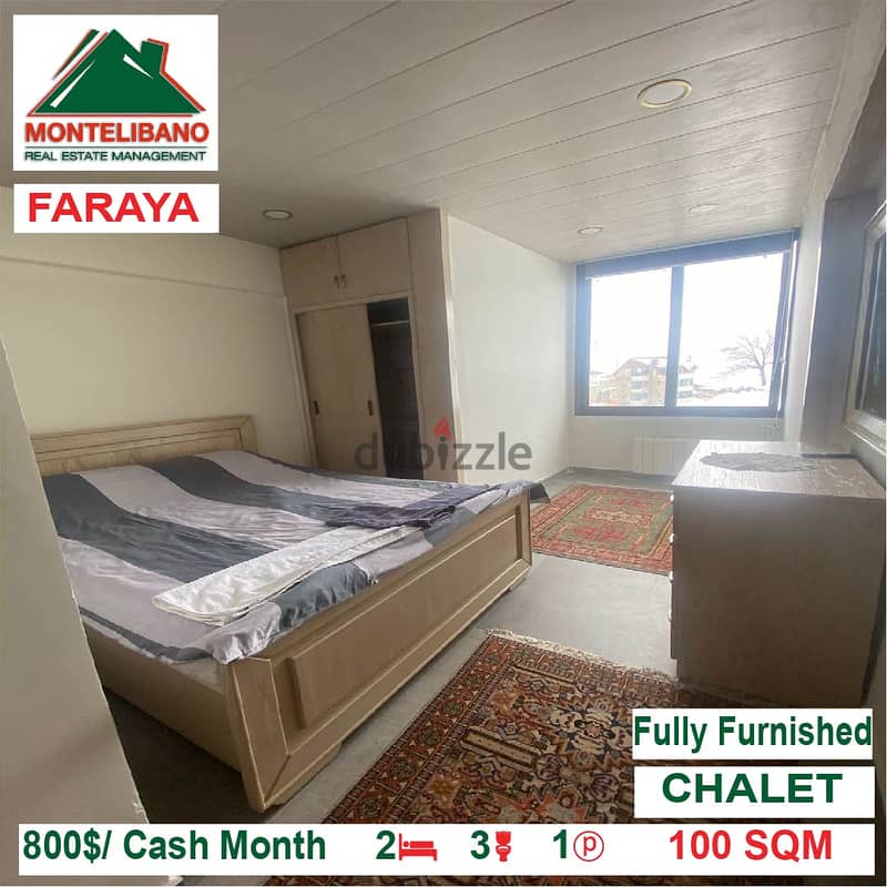800$/Cash Month!! Chalet for rent in Faraya!! 2