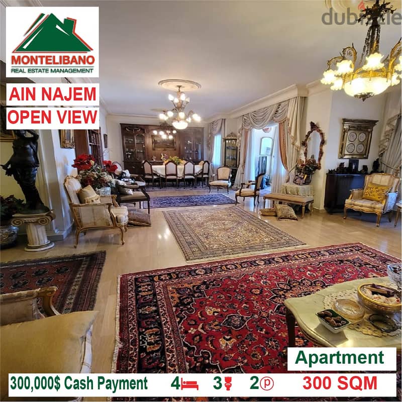 300,000$ Cash Payment!! Apartment for sale in Ain Najem!! 2