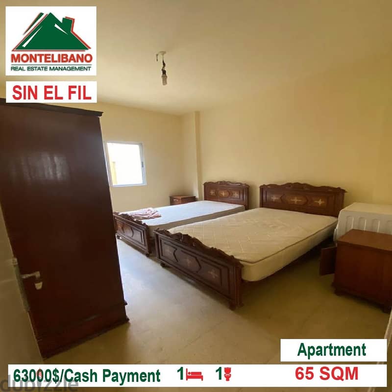 63000$!!Apartment for sale located in Sin El Fil 1