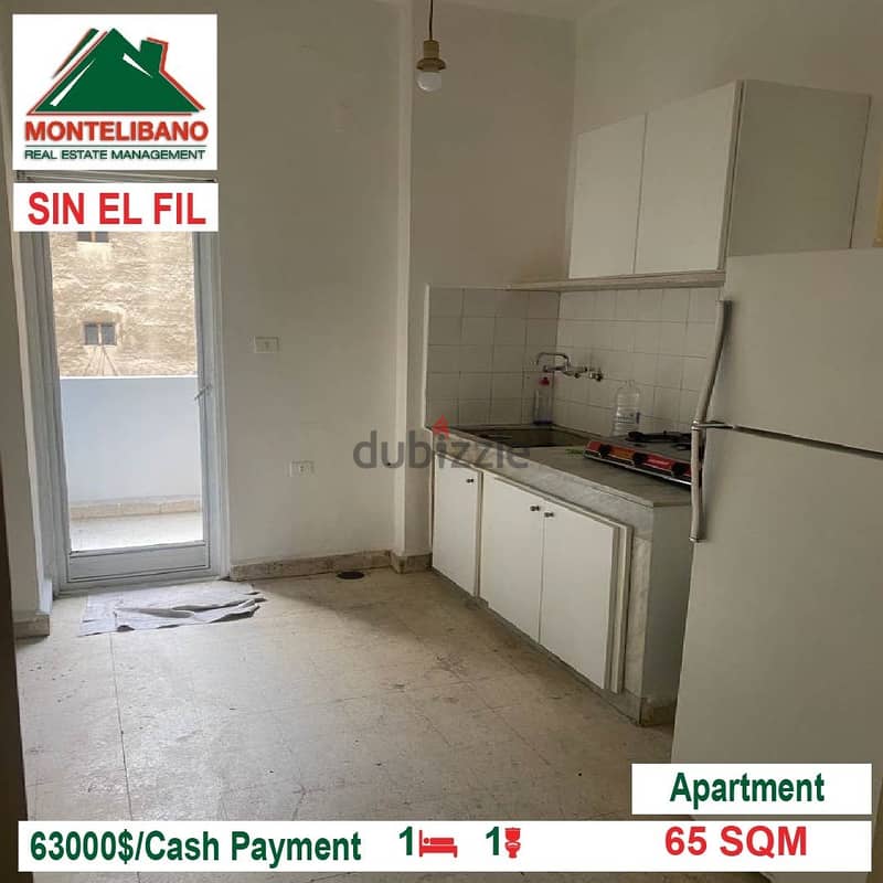 63000$!!Apartment for sale located in Sin El Fil 2