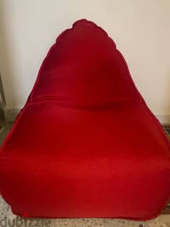 Puff Chair (Red and Grey)