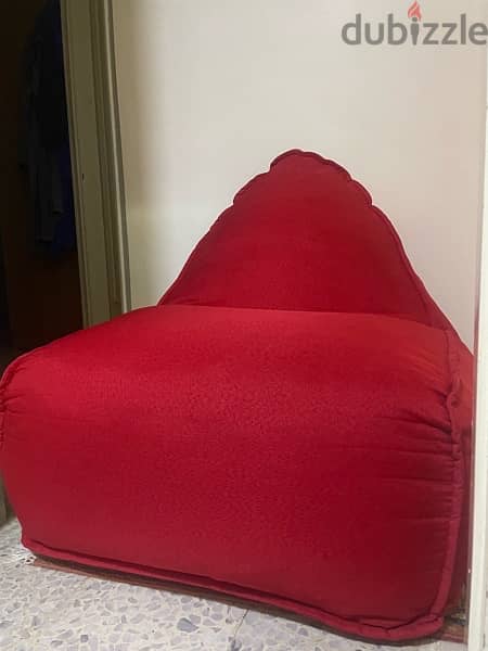 Puff Chair (Red and Grey) 4